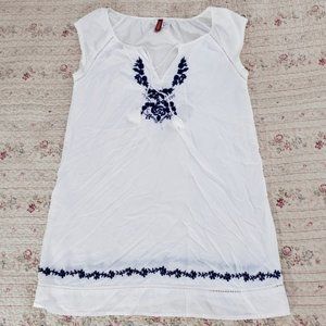 Vacay Boho Embroidered Tunic Dress with Tassels